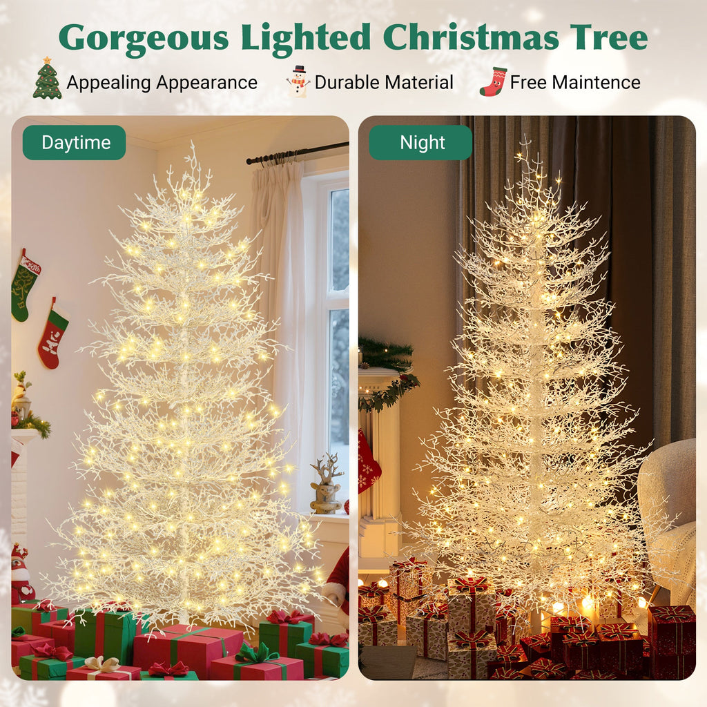 6FT Pre-lit  Aspen Fir  Artificial Christmas Tree, Hinged Xmas Tree