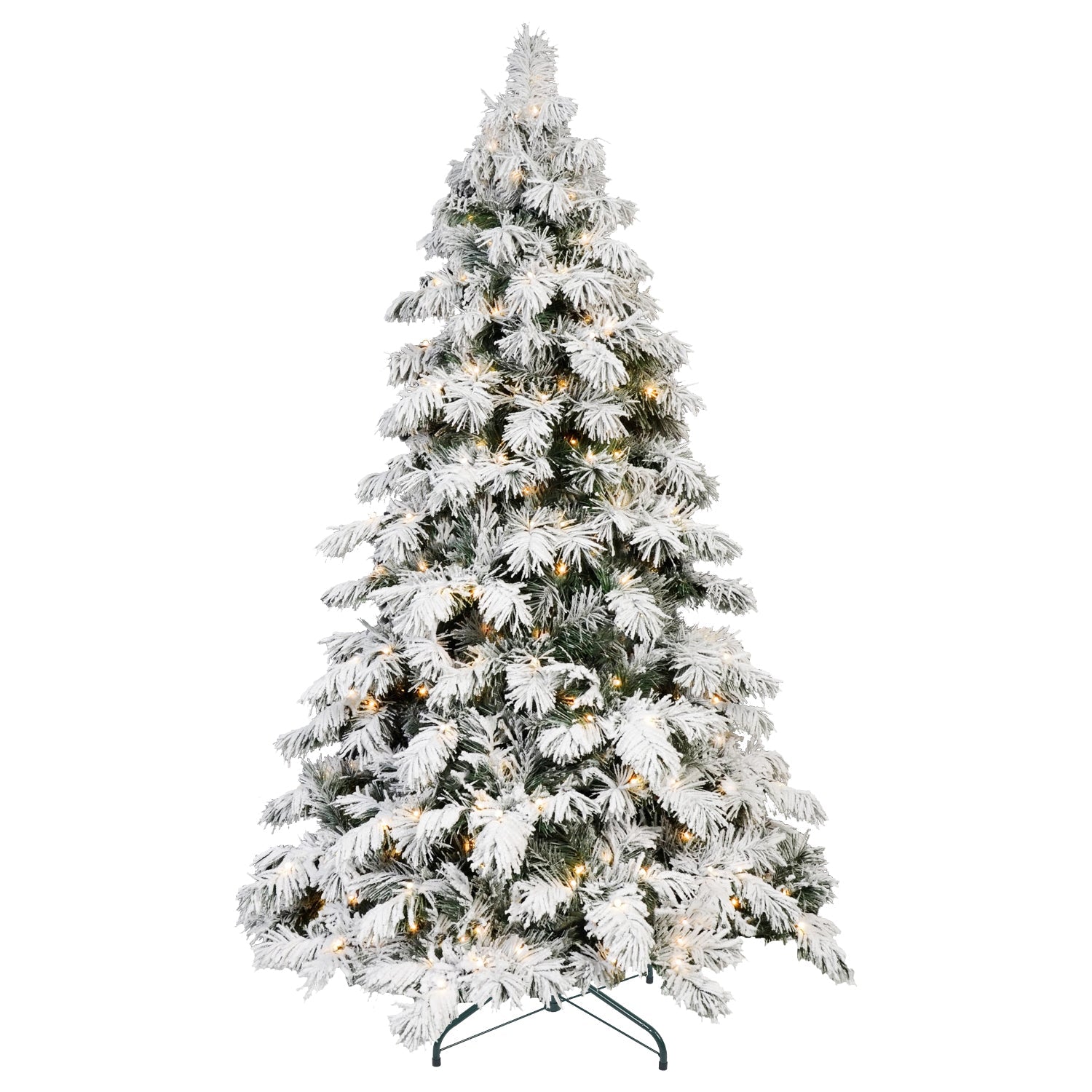 8ft Flocked Scarecrow-Shaped Christmas Tree with 470 Warm White LED
