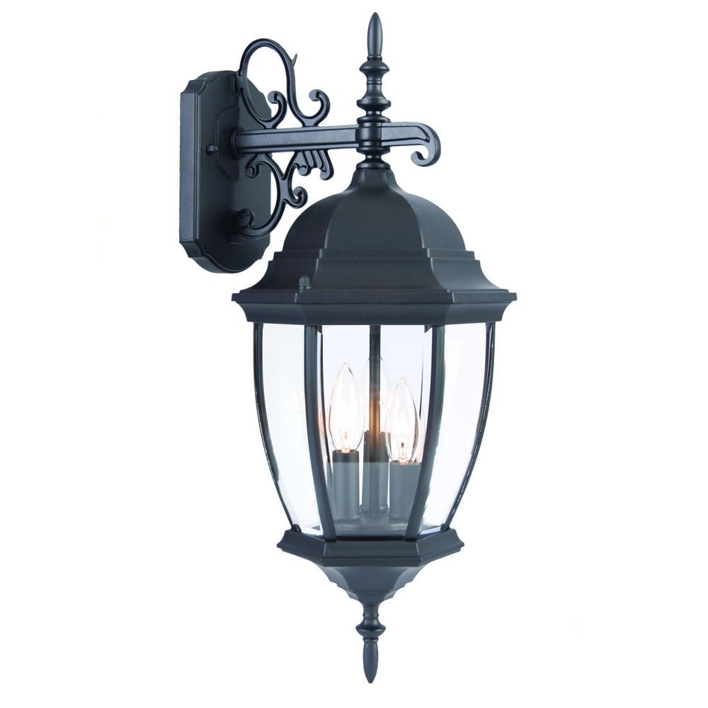 Matte Black Hanging Ornamental Lantern Wall Light-0