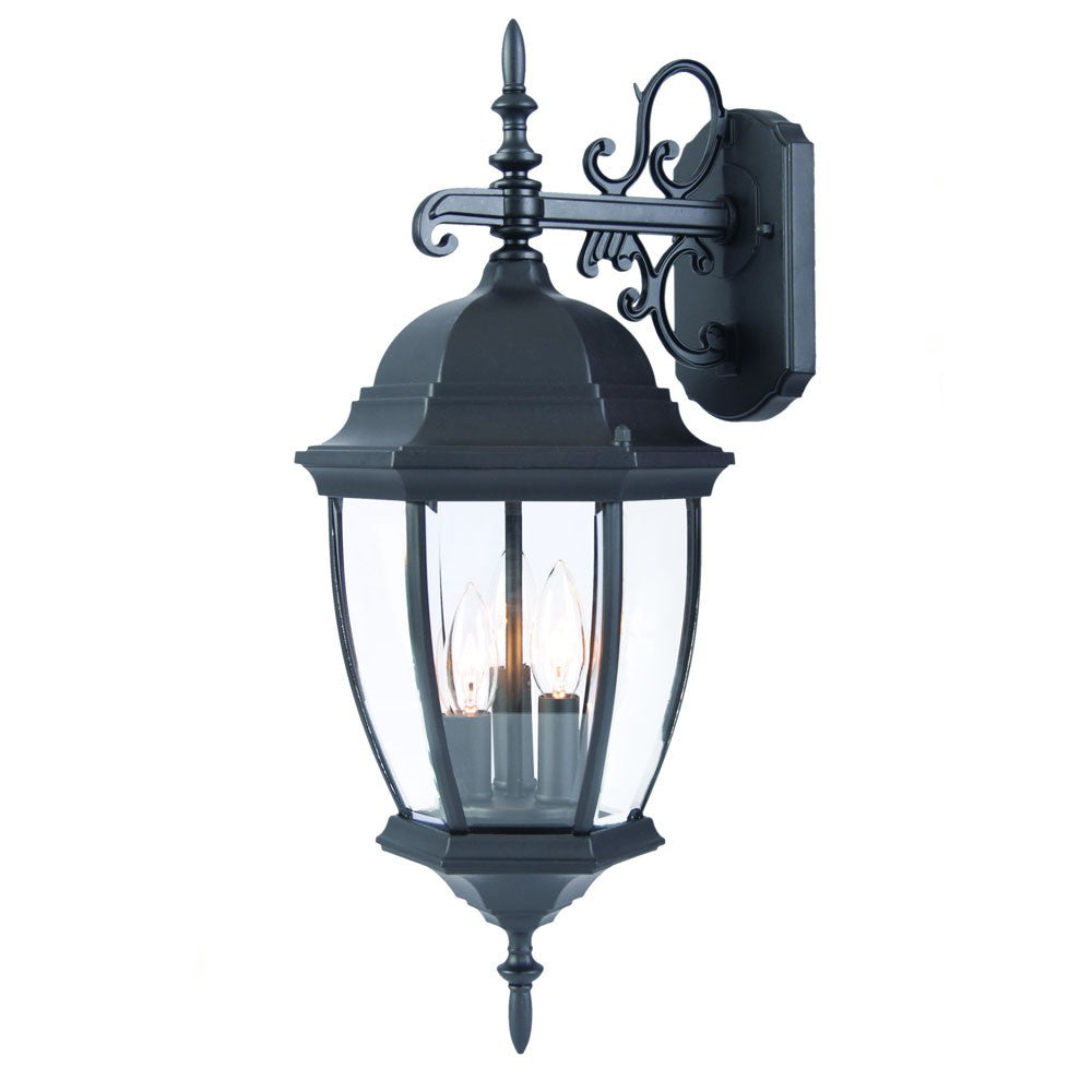 Matte Black Hanging Ornamental Lantern Wall Light-2