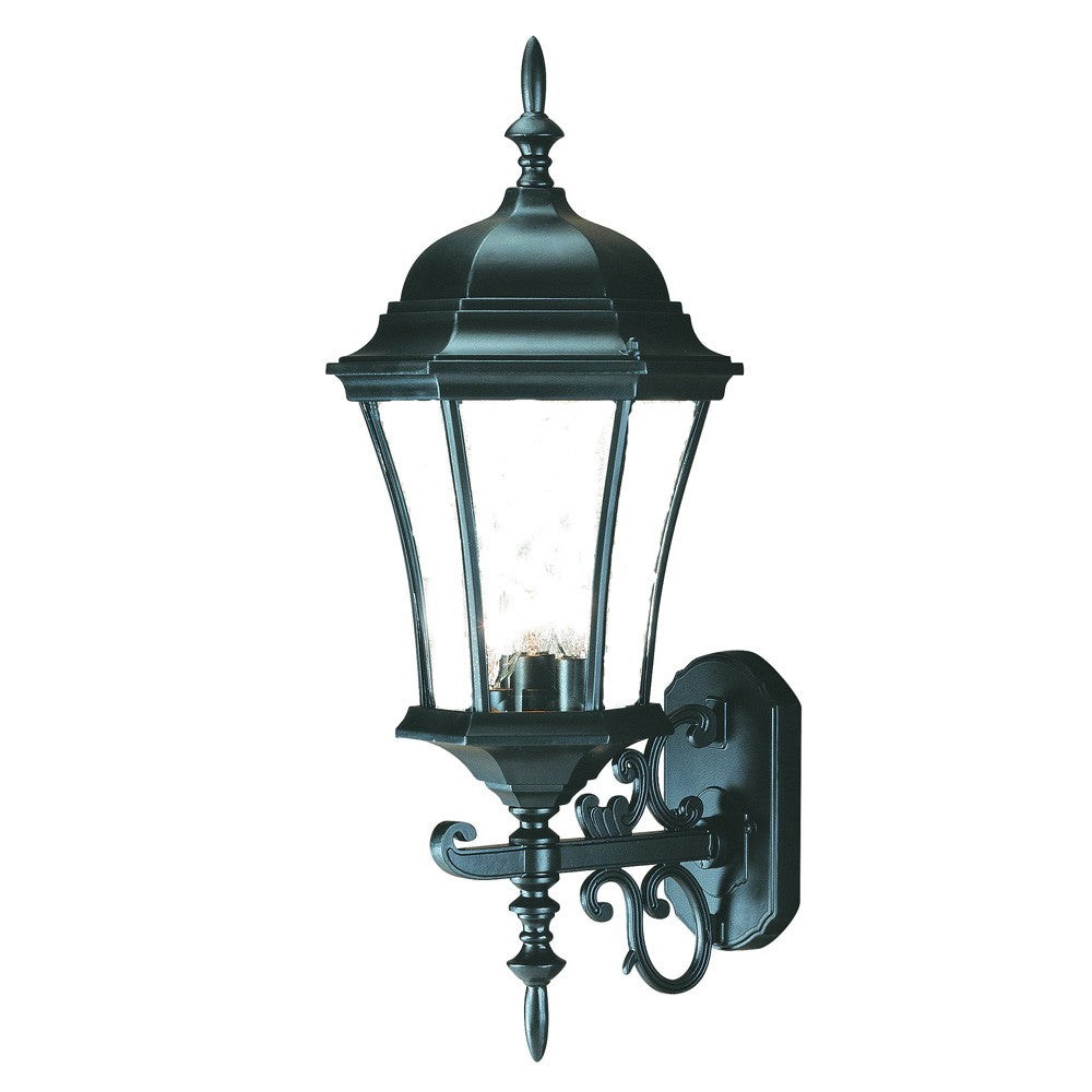 Matte Black Ornamental Carousel Lantern Wall Light - Vintage Outdoor Sconce for Porch, Patio & Garden