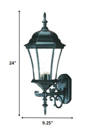 Matte Black Ornamental Carousel Lantern Wall Light - Vintage Outdoor Sconce for Porch, Patio & Garden