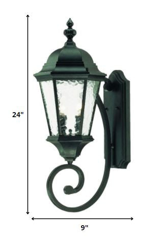 Two Light Matte Black Carousel Lantern Wall Light-5