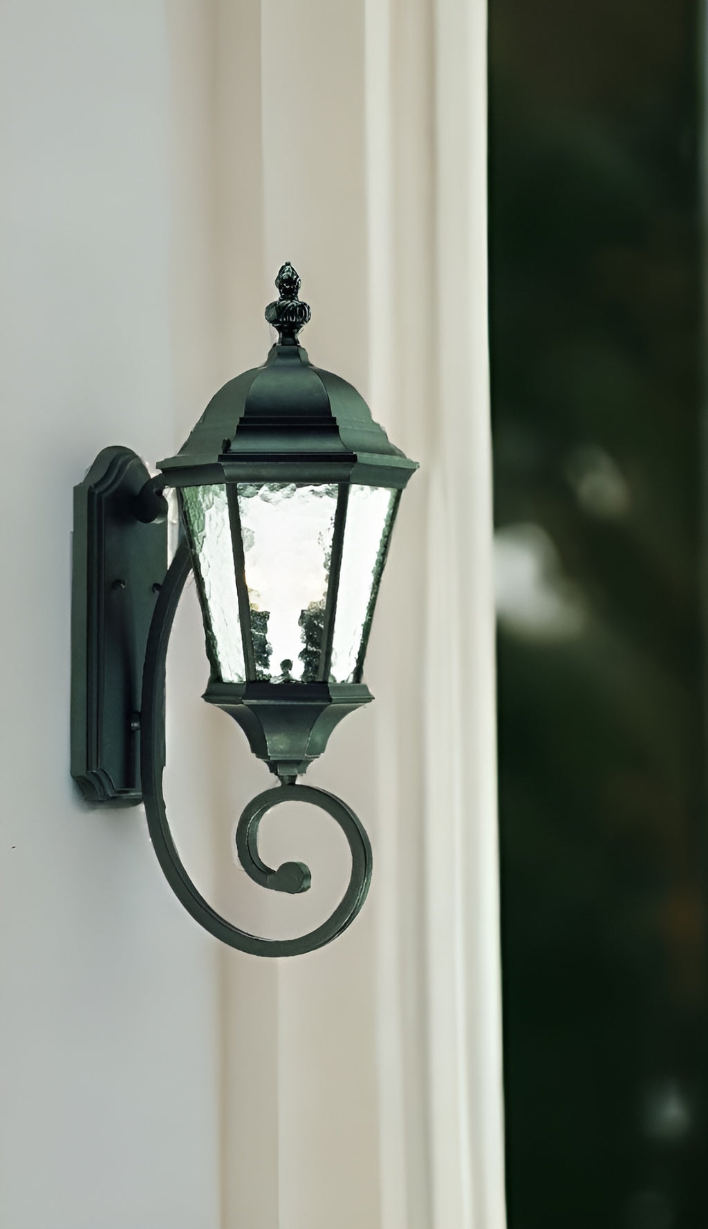 Two Light Matte Black Carousel Lantern Wall Light-1