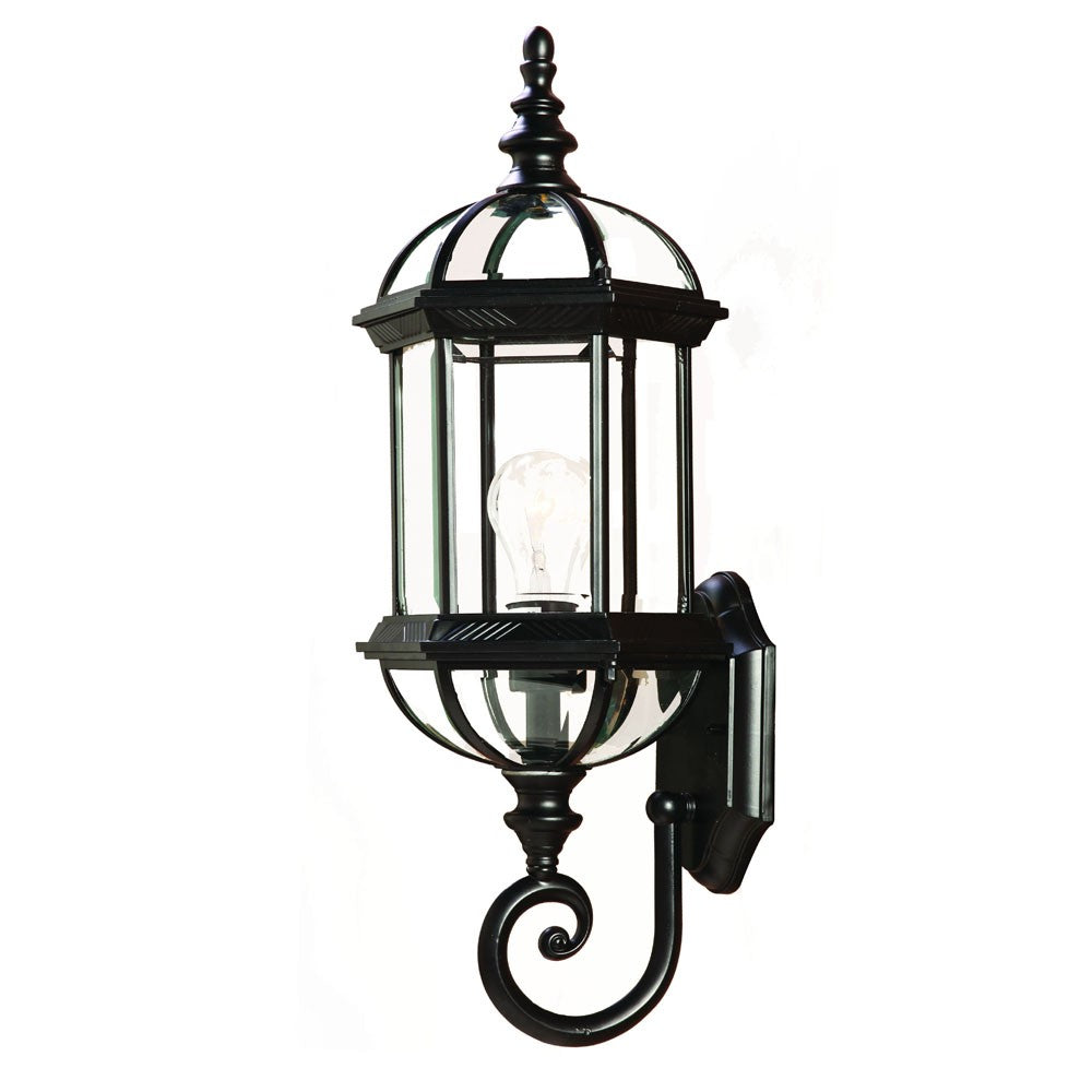 Matte Black Cylindrical Lantern Wall Light-0
