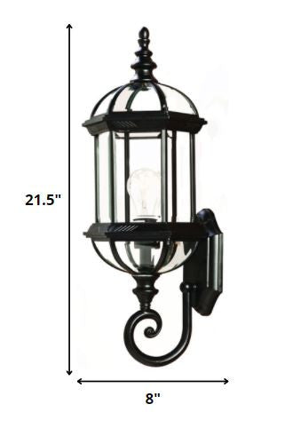 Matte Black Cylindrical Lantern Wall Light-5