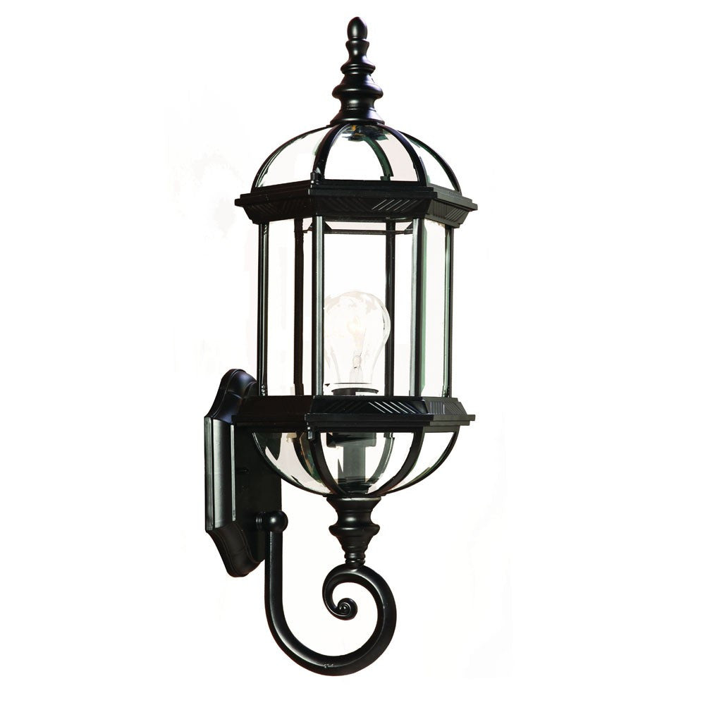 Matte Black Cylindrical Lantern Wall Light-2