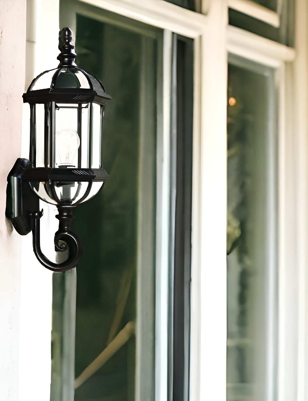 Matte Black Cylindrical Lantern Wall Light-1