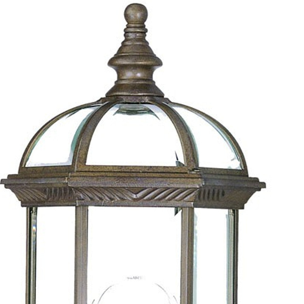 Antique Brown Cylindrical Lantern Wall Light - Rustic Outdoor Vintage Wall Sconce For Porch & Garden