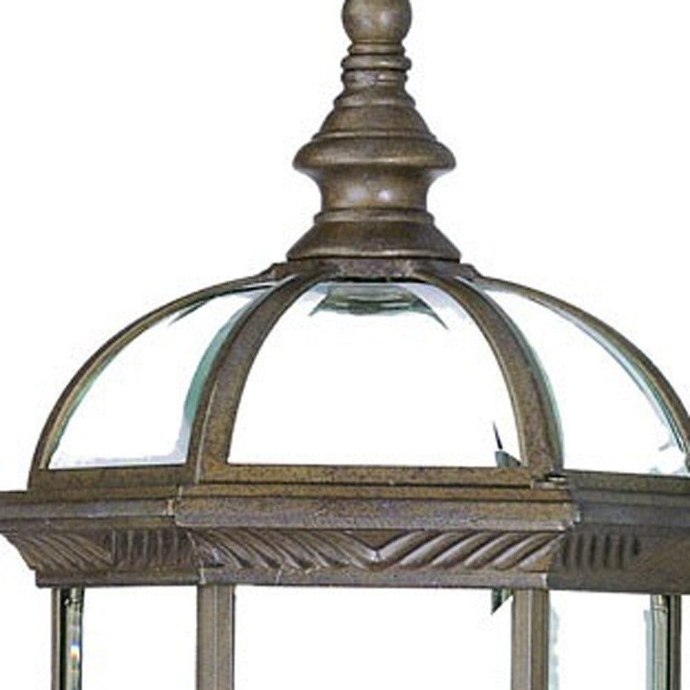 Antique Brown Cylindrical Lantern Wall Light - Rustic Outdoor Vintage Wall Sconce For Porch & Garden