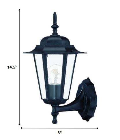 Matte Black Glass Lantern Wall Light-5