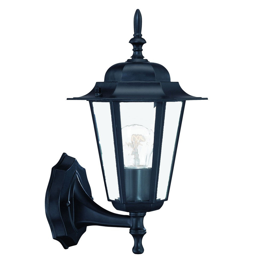 Matte Black Glass Lantern Wall Light-2