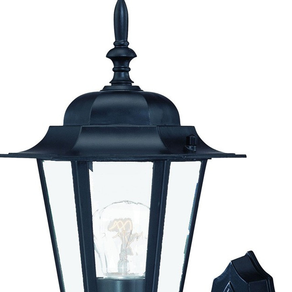 Matte Black Glass Lantern Wall Light-3