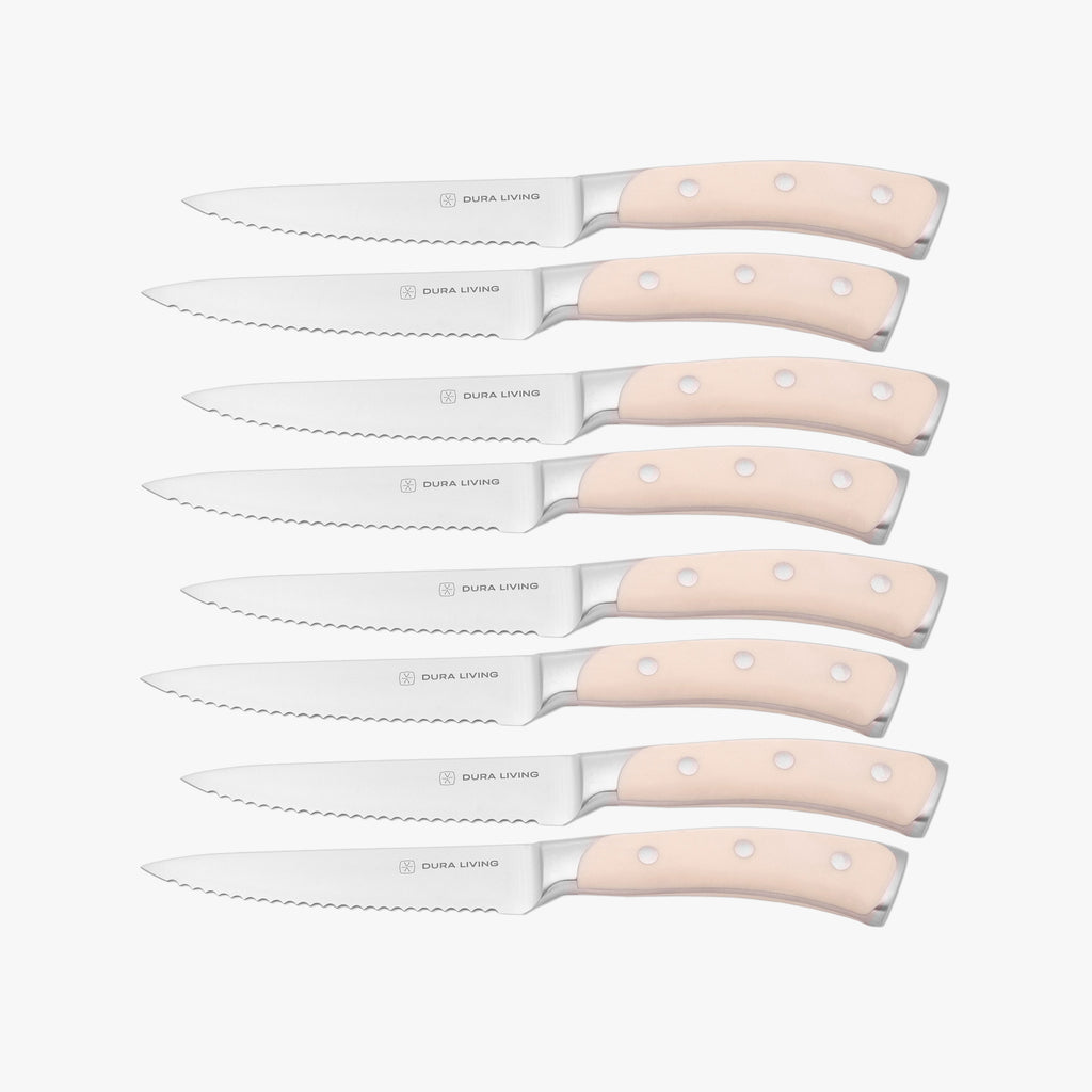 Elite Set of 8 Steak Knives - Cream-0