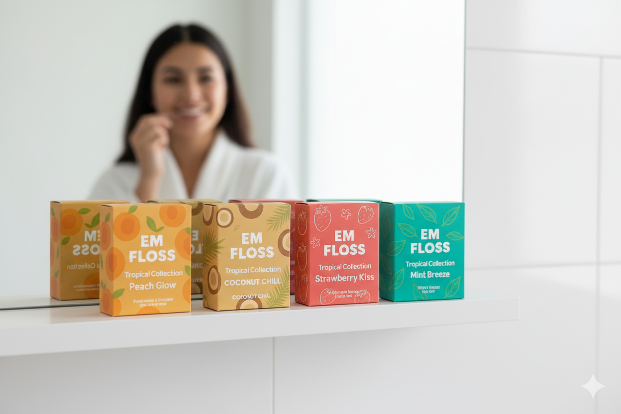 EM FLOSS – Premium Eco-Friendly Dental Floss Set (4 Flavors Bundle)