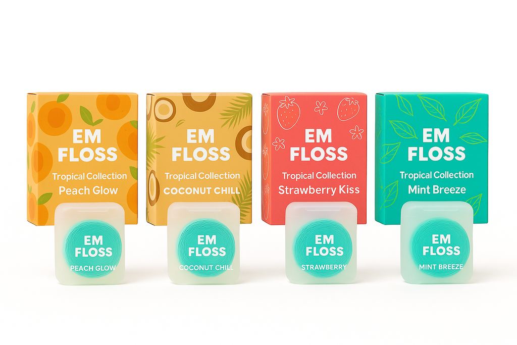 EM FLOSS – Premium Eco-Friendly Dental Floss Set (4 Flavors Bundle)