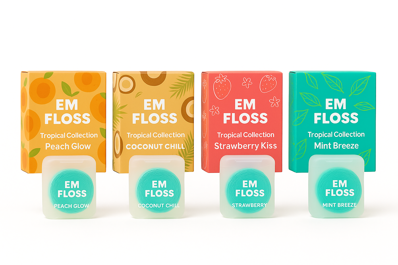 EM FLOSS – Premium Eco-Friendly Dental Floss Set (4 Flavors Bundle)